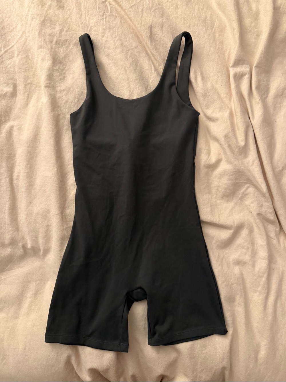 girlfriend collective Black Sleeveless Unitard Romper